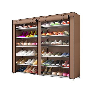 China Double row single assembly shoe rack minimalist position type dustproof shoe storage rack for sale