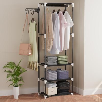 China Transitional Standing Type Shoe and Clothes Storage Rack Stainless Steel Tube Single Coat Hanger for sale