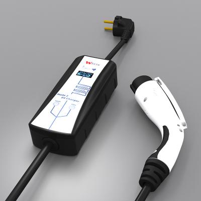 China AC home type 1 connector ev charging station for ev mode 2 6 red 10a/16a SAE j1772 plug ECO ev charger for sale