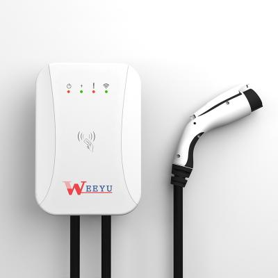 China WEEYU 32A Home Electric Vehicle Wall Mounted Charger WallBox For Universal EV AC Charging for sale