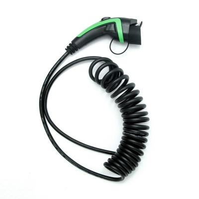 China WEEYU AC Home Charging IEC 62196 32A Coiled EV Charging Cable With CE Certificates for sale