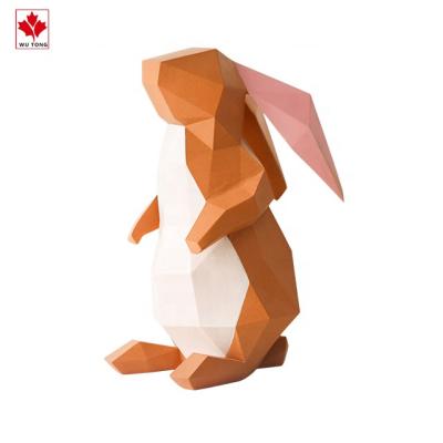 China Custom Resin Origami Figurine Easter Bunny Statue Decor Gifts for sale