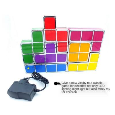 China Modern Indoor DIY Home Decor USB Powered Magnetic LED Brick Game Toy Puzzle Light For Baby Kids for sale