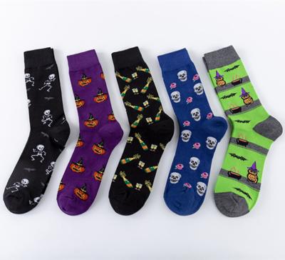 China Breathable Halloween Socks Adult Women's Sock Skeleton Skull Socks Men Women for sale