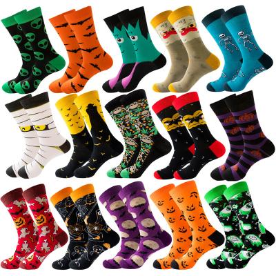 China Halloween Breathable Knocks Skeleton Alien Women's Pumpkin Socks Monster Knocks Bats for sale