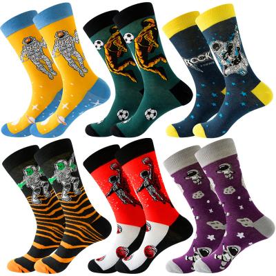 China Cotton Breathable Unisex Funny Tube Design Colorful Men Dress Happy Socks Custom Logo for sale