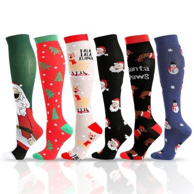 China Breathable Fashion Nurse Christmas Compression Socks Custom Medical Nursing Socks Women And Men Circulation for sale