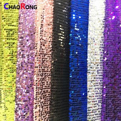 China Fashion CRF0746 China Turkey Fabric 9mm Eco-friendly Sequin Fabric 9mm Gold Black And White Sequin Fabric for sale