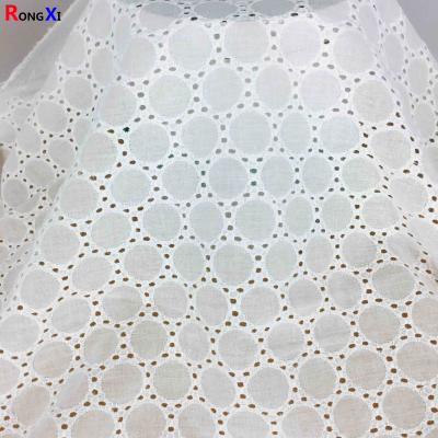 China CRF0517 Anti-Static 100% Cotton Lace Fabric Embroidered For Dress Eyelet Cotton Fabric for sale