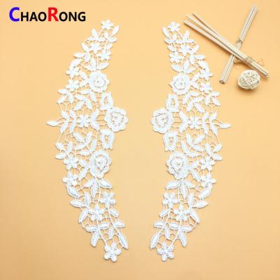 China CRN16797 Viable Wholesale Olive Green Guipure Lace Applique For Ladies Dresses for sale