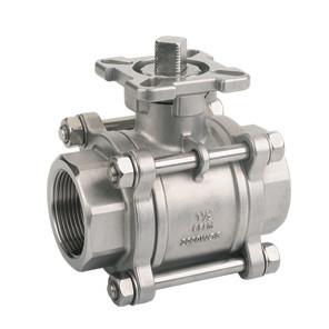 China 1000 WOG 3pc Flanged Ball Valve Ss Valves With High Mounting Pad ISO 5211 for sale