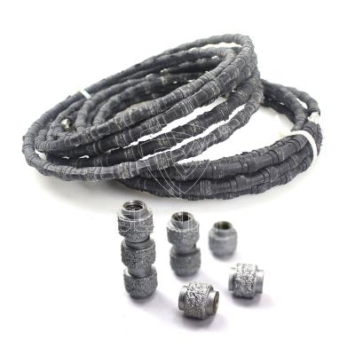 China Cutting Concrete Rubber And Spring Coated Concrete Diamond Wire Saw Rope for sale