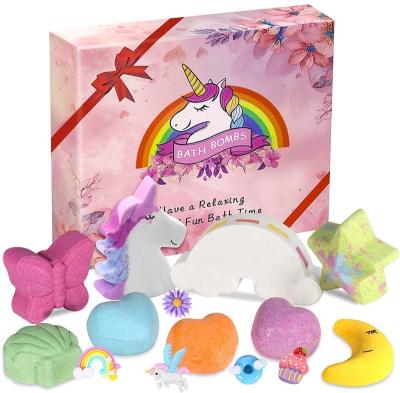 China Natural Organic Bath Cleaning Bombs Bath Bombs Colorful DIY Unicorn Bath Bombs Kids Fizzy Gift Set for sale