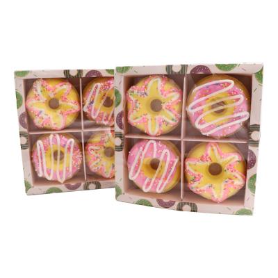 China Custom Natural Organic Bath Cleaning Bombs Private Label Kids Bubble Bath Bombs Donut Gift Box for sale