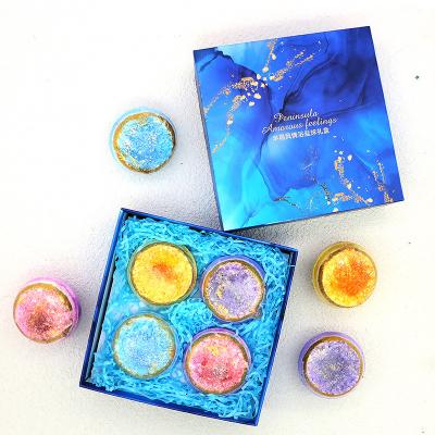 China Boby Hot Selling Spar Crystal Bath Bomb Fizzies Agent Bath Bomb Box Packaging for sale