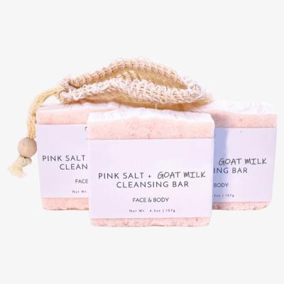 China Wholesale Custom Himalayan Pink Organic Body Soap Baby Body Goat Milk Sea Salt Base Natural Cleansing Soap for sale