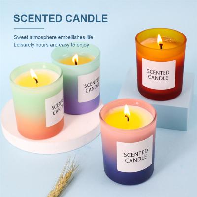 China OEM Private Label Aromatherapy Wick Candle Eco-friendly Soy Wooden Organic Wax Candle With Luxury Candle Jars for sale