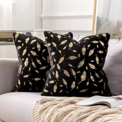 China Embroidery Faux Fur Scatter Pillow Case Anti-static Luxury Decorative Cushion Covers For Bed for sale