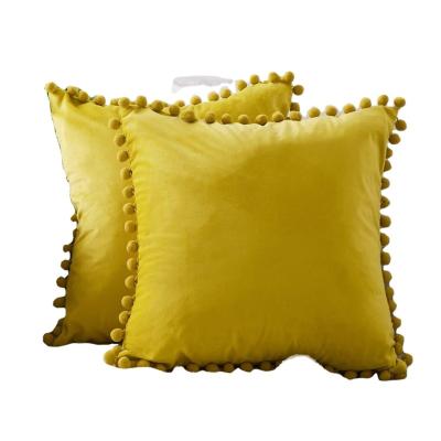 China Folded Colorful 100% China Polyester Soft Cushion Cover China Velvet Pillow Cushion Cover Sofa Decoration Pillow Case for sale