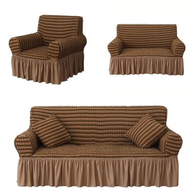 China Hot Sale Stretch Loveseat Cover 3 Pieces Sofa Couch Cover Universal High Elastic Durable Stretch Easy Fit Furniture Protector Washable With Skirt for sale