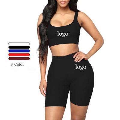 China 2021 Custom Miqi Fitness Training Apparel Sustainable Sleeve Butt Lift Up Seamless Ribbed High Waist Women Summer Set Yoga Shorts for sale