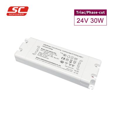 China Suitable for LED lighting and mobile sign applications 5 years warranty led dimmable led power supply PF>0.97 21.5v 24 volt 30w triac driver for sale