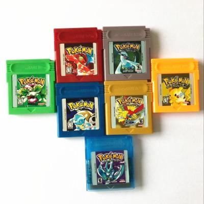 China Single cartridge video games pokemon for gbc pokemon green gold crystal yellow blue red PB-A001 sliver for sale