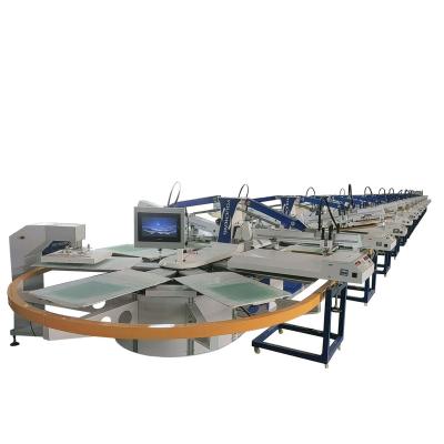 Cina 30 Color 96 Stations Silkscreen Printing Machine Clothes Screen Printing Machine in vendita