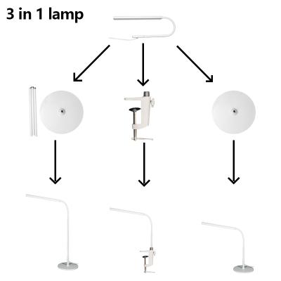 China New-designed 3 IN 1 LED Table Lamps DIY Clip Clamp Led Desk Lamp 6W Floor Lamp For Study Working Bedside for sale