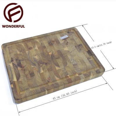 China Large Sustainable Thick Solid Wood Multi Hardwood Kitchen Cutting Board Gravity Chopper for sale