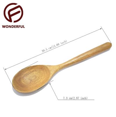 China Sustainable Natural Solid Wooden Spoon Utensils Non Scratch Cooking Spoon Set for sale