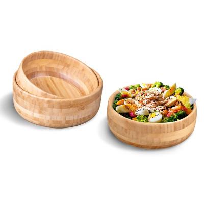 China Viable Wholesale Natural Health Salad Serving Bowl Reusable Bamboo Mixing Bowls for sale