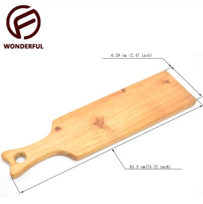 China Wholesale Viable Pure Natural Solid Wood Rectangle Cutting Board Chopper With Big Hole Handle for sale