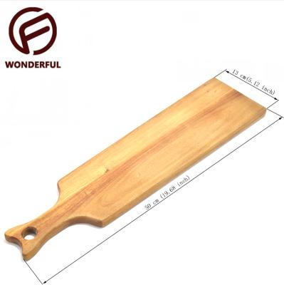 China Wholesale Viable Pure Natural Solid Wood Rectangle Cutting Board Chopper With Big Hole Handle for sale