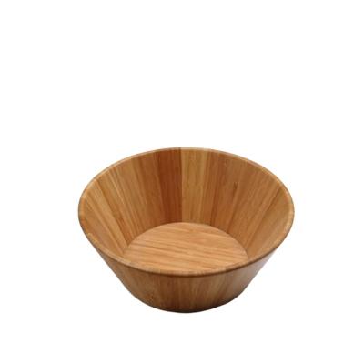 China Sustainable Simple Natural Single Round Fruit Salad Set Eco-Friendly Bamboo Serving Mixing Bowl for sale