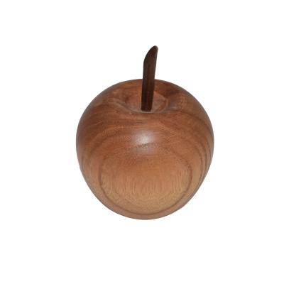 China Country Nature Home Decor Ornaments Festival Decoration Apple Shape To Carve Creative Wooden Ornaments for sale