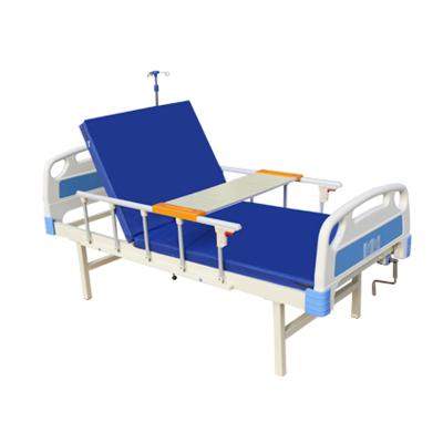 China Hospital Bed Patient Bed Hospital Beds 2 Function Medical Manual 2 Crank Hospital Bed for sale