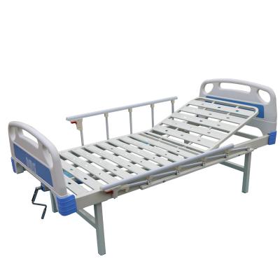 China Crank Type Nursing Bed Wheel Guardrail Dining Table Infusion Hospital Bed Hospital Beds Factory Direct Operation Lift Rod for sale