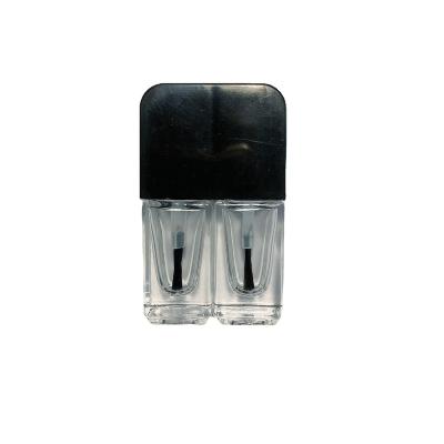 China Personal Care YJ Manufacturer Wholesale 5ml Square Blush Bottle Siamese Clear Glass Nail Polish Bottle for sale