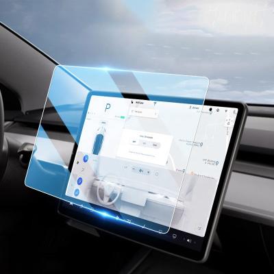 China Anti-scratch/Anti-fingerprint/Anti-burst/Anti-explosion/Anti-water newcomer car navigation screen protector for model 3 touch screen car display navigation tempered glass you're here for sale