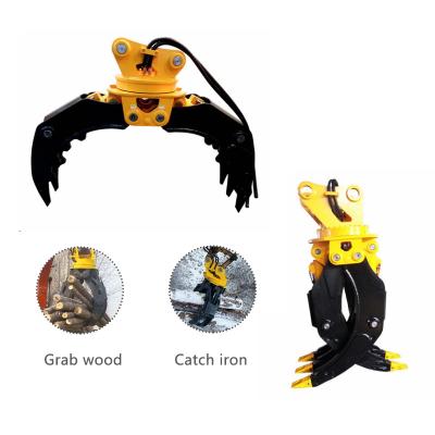 China All Brands Excavator Excavator Log Grapple Rotating Grapple Wood Grapple Attachment Hydraulic Grabs Excavator Wood Grapple for sale