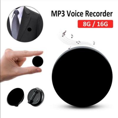 China Polygon New Q3 Mini Badge Voice Recorder Element Style Mic Digital Tape Recorder High Definition Dictaphone With Playback Clip For Students for sale