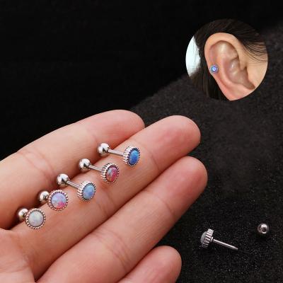 China Wholesale New Ear Opals Ear Stud Stainless Steel Ear Screw Bone Cartilage Ear Stud CLASSIC Ear Studs for sale