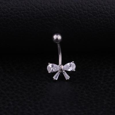 China CLASSIC Bowknot Designer Belly Ring Zircon Navel Piercing Professional Navel Piercing Tools for sale