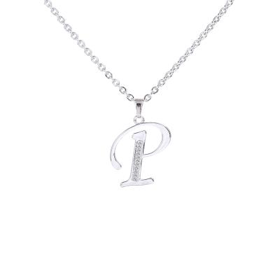 China FASHIONABLE Gold Initial Pendant Necklaces Tiny English Alphabet Jewelry Thin Chain Alfabet Pendant Gift For Women Girls for sale