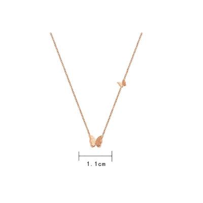 China Laodun FASHIONABLE Women's Elegant Rose Gold Plating Stainless Steel Necklace Butterfly Pendant Charms Necklace for sale