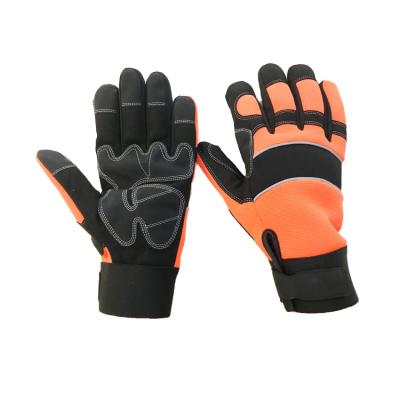 China Custom Logo Machinist Protection Working Gloves Anti-Slip; Glove importers for orange mechanic gloves for sale