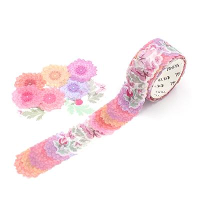 China Waterproof Custom Print Flower Colored Adhesive Decoration Paper Masking Washi Tapes for sale