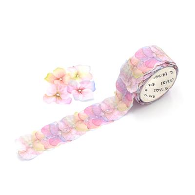 China YAQI Customized Printed Die Cut Flower Petal Waterproof Stickers Washi Tape for Scrapbooking for sale