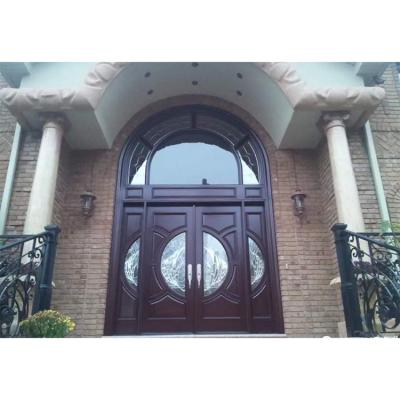 China Latest Modern Design Front Door With Glass Wooden Entry Doors Almirah Designs With 4 Exterior Solid Wood Double Doors for sale